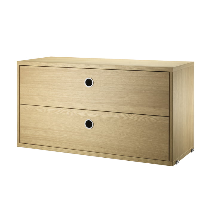 Cabinet module with drawers 78 x 30 cm from String in oak