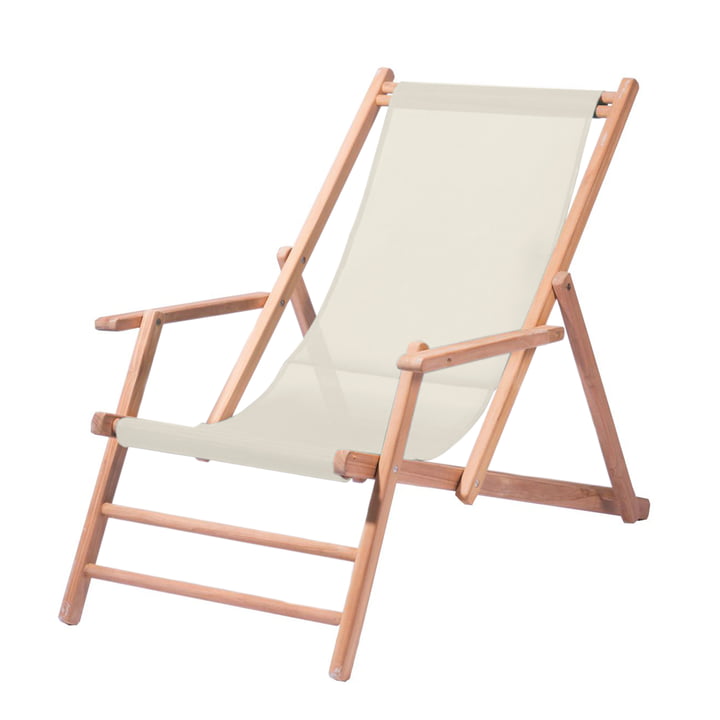 Deck chair teak cover polyacrylic fabric from Jan Kurtz in the finish natural