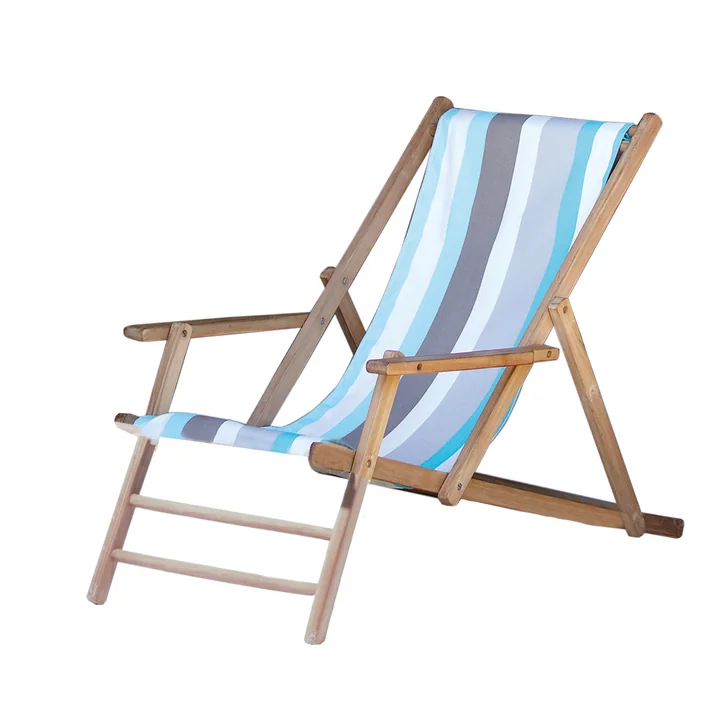 Jan Kurtz - Deckchair teak, cover Designers Guild stripes Tarifa