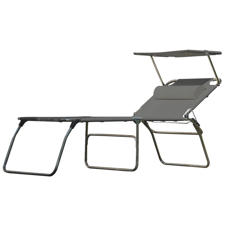 Fiam - Amigo Big Fifty Three-leg Lounger with Sunshade, grey
