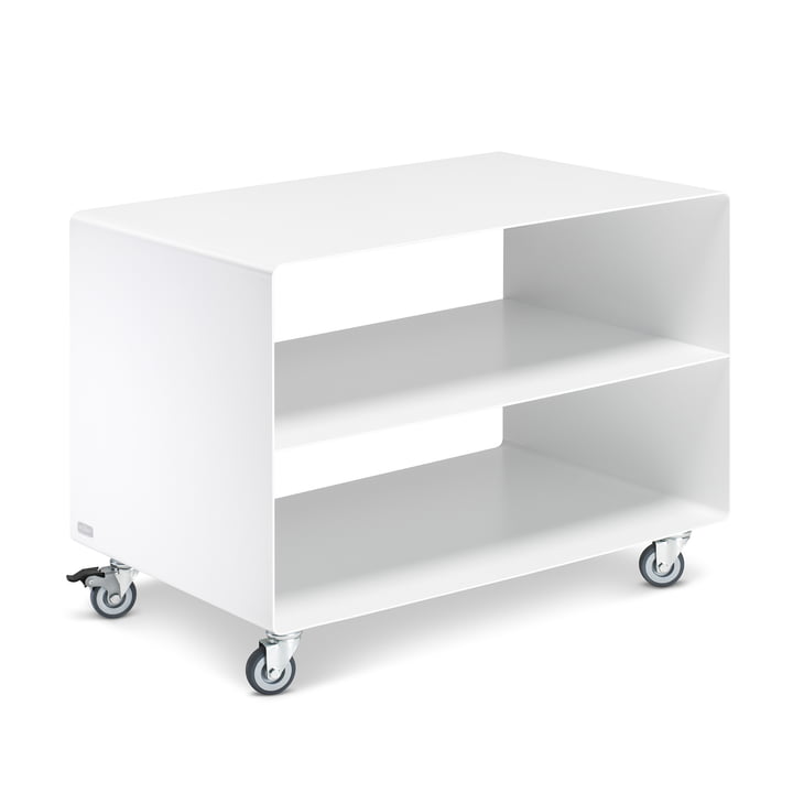 R 103N trolley with central base from Müller Furniture Manufacturing in satin matt signal white (RAL 9003)