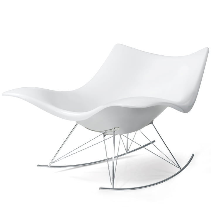 Stinggray Rocking Chair by Fredericia in White / Chrome