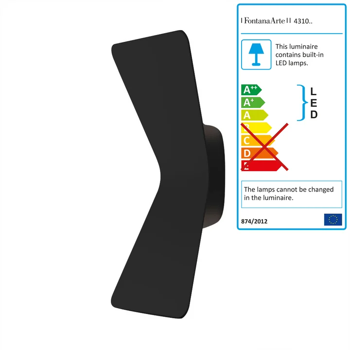 Flex LED wall lamp by FontanaArte in black