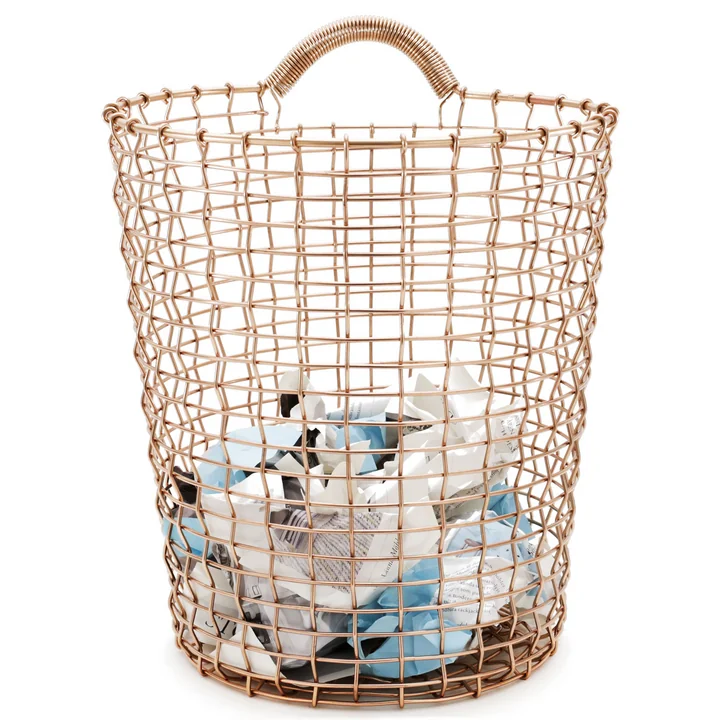 Bin 18 Wire Basket by Korbo in copper