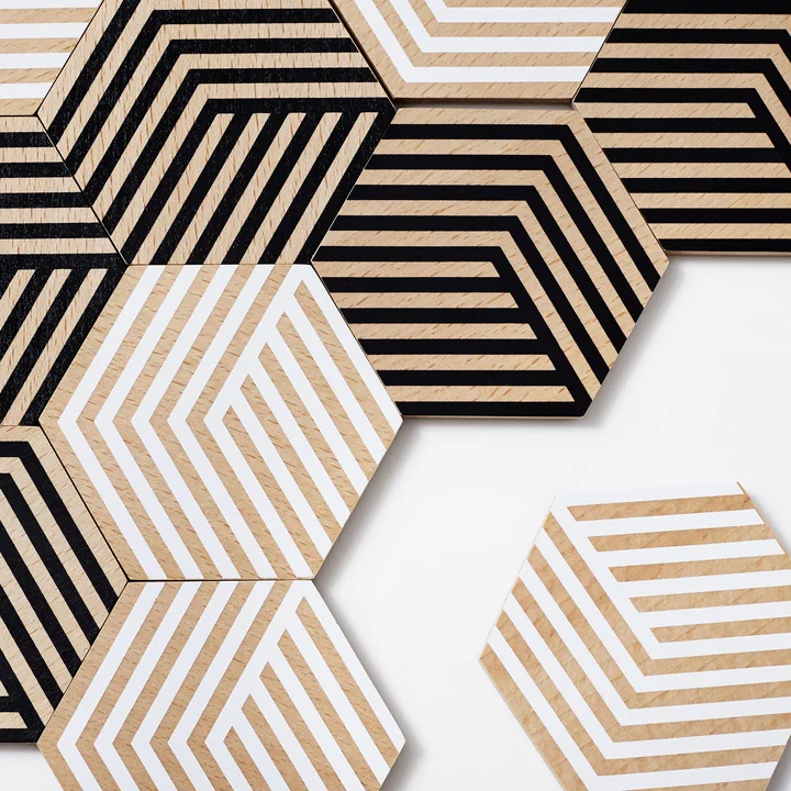 Table Tiles Optic Coasters from Areaware