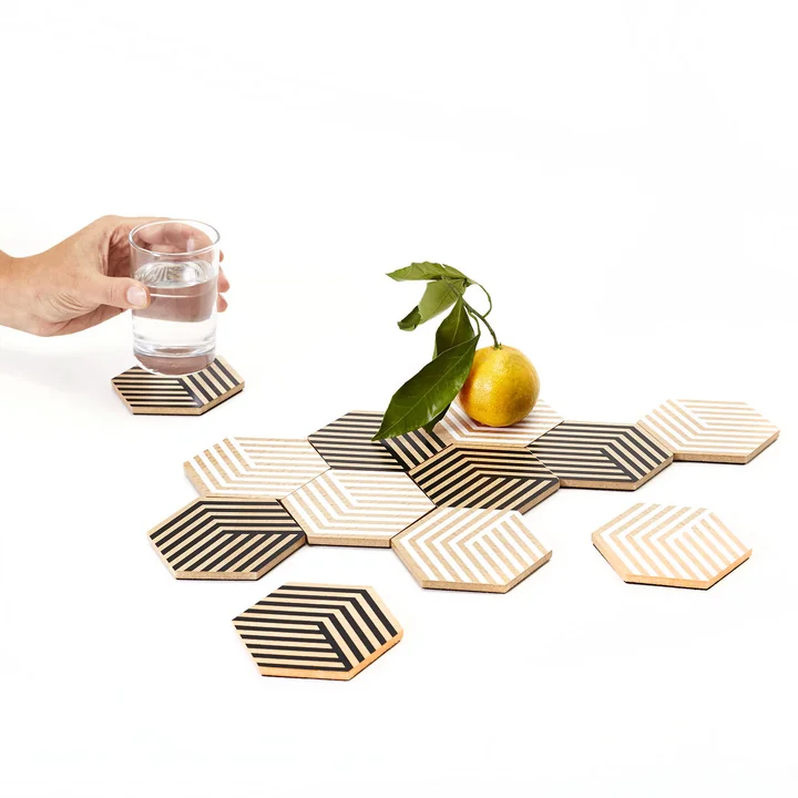 Table Tiles Optic Coasters from Areaware