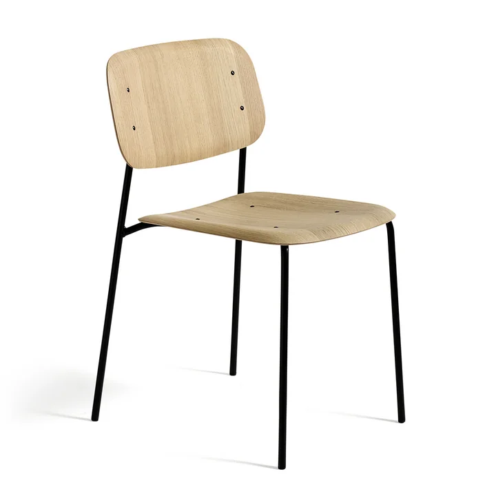 The HAY - Soft Edge Chair in black stained oak with steel frame, powder coated black