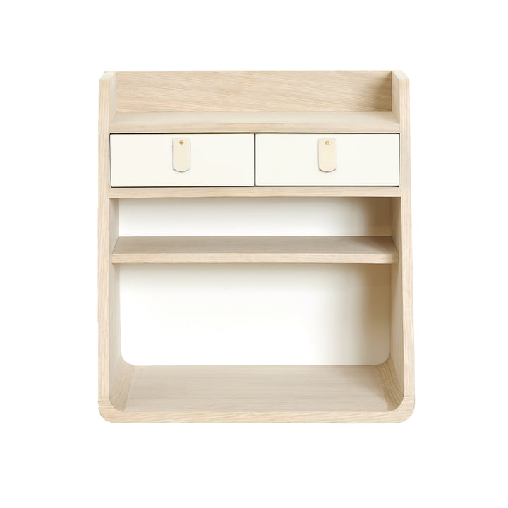 Suzon Wall shelf from Hartô made of MDF oak wood with white drawers