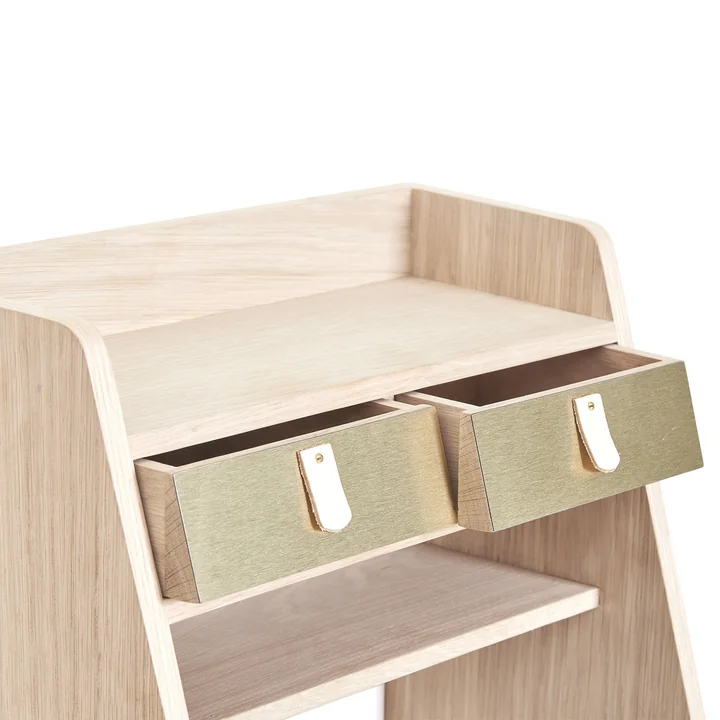 Drawers with brass fronts
