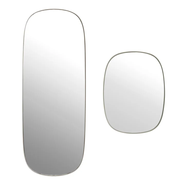 Muuto - Framed Mirror , large / small, grey / clear glass