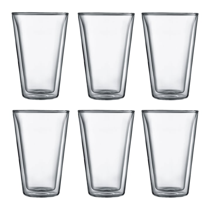 Bodum - Canteen Glass, double-walled, 0.4 l, transparent (set of 6)