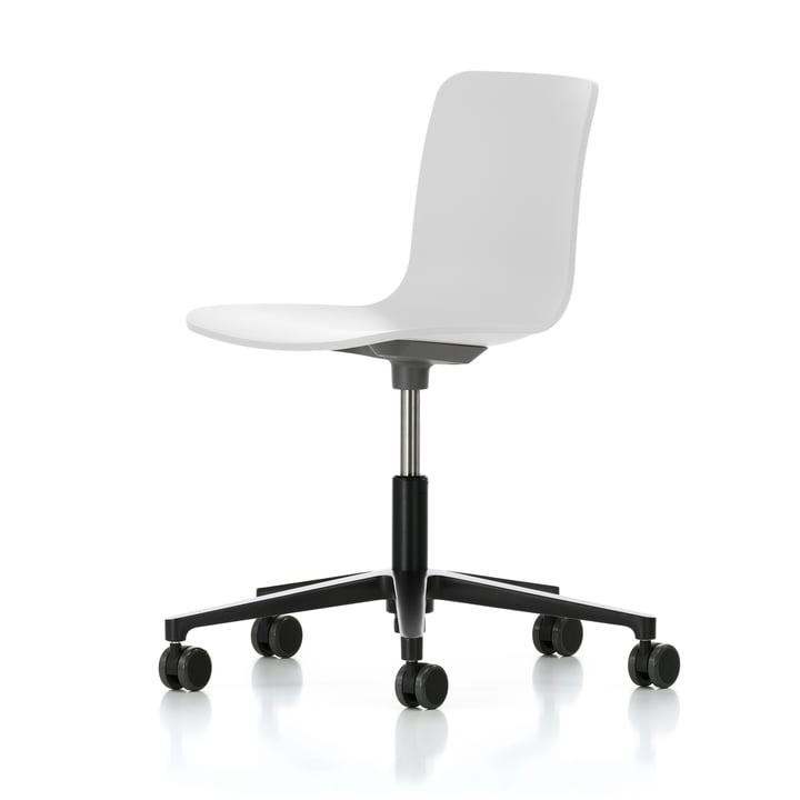 Hal Studio with castors for hard floors by Vitra in white / basic dark