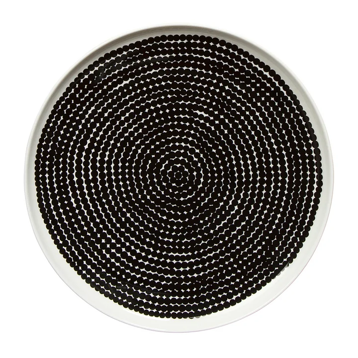 Marimekko - Oiva Räsymatto Plate Ø 25 cm, white / black