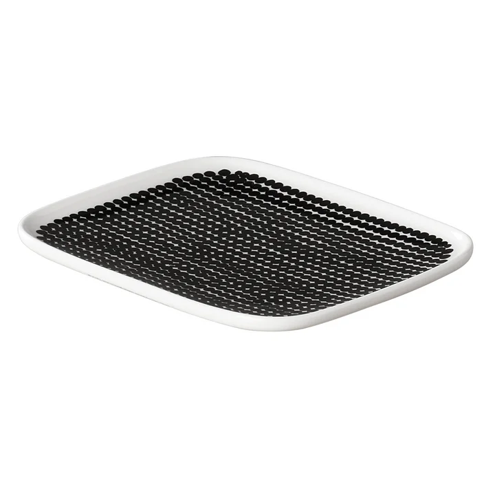Marimekko - Räsymatto Serving Plate 15 x 12cm, white / black