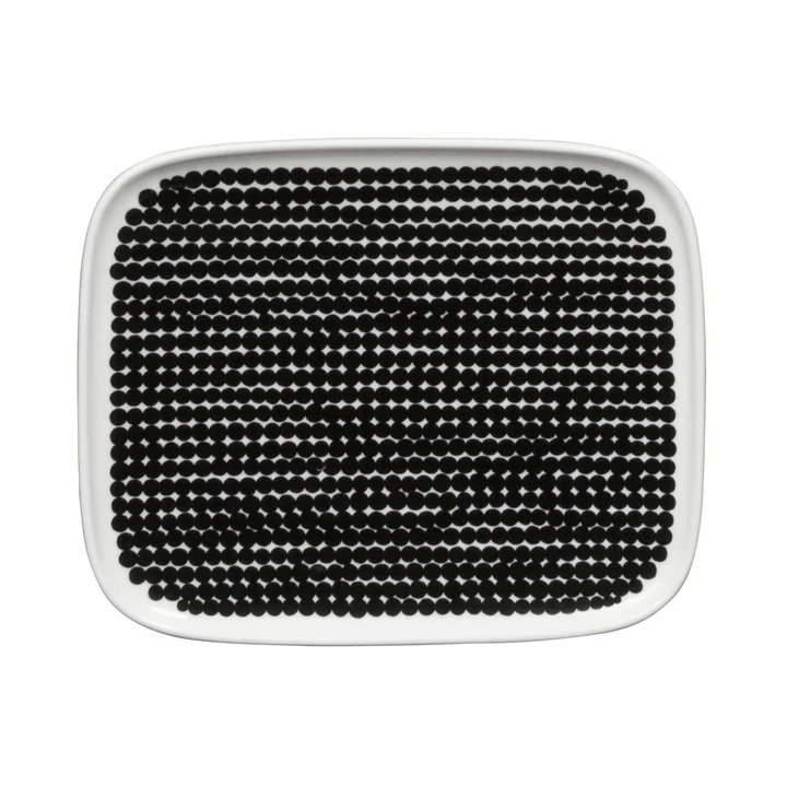 Marimekko - Räsymatto Serving Plate 15 x 12cm, white / black