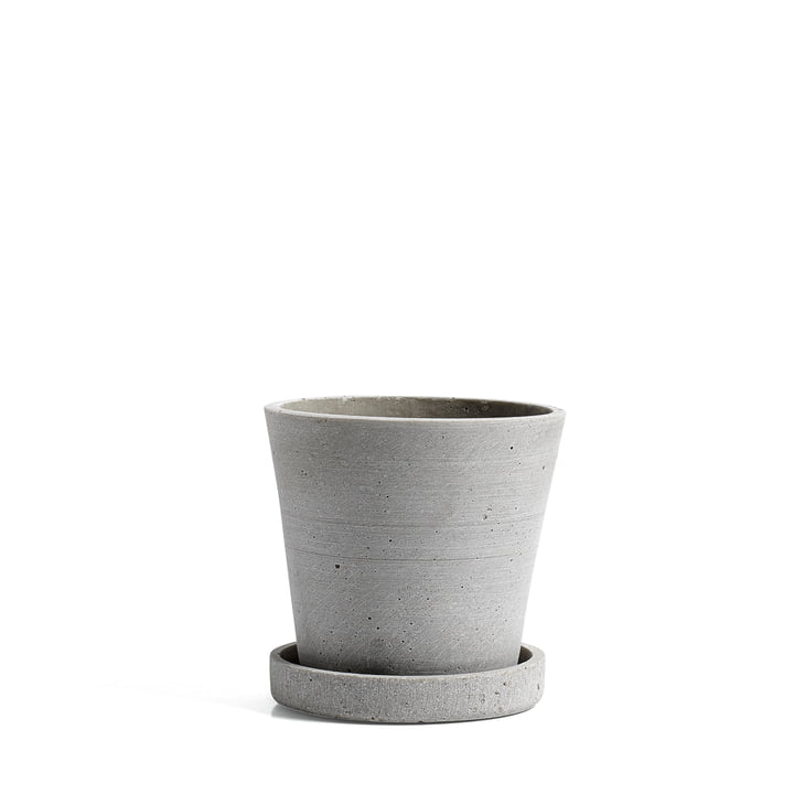 The Hay - flower pot with saucer in S, grey