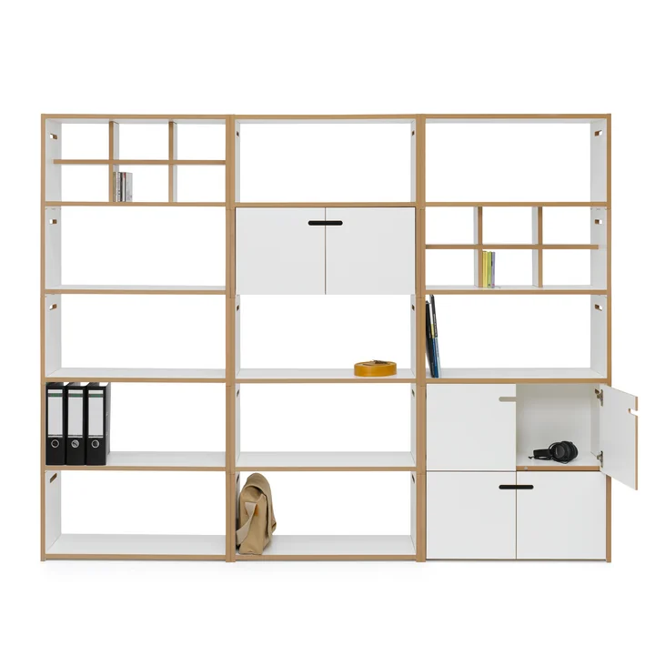 White Tojo Hochstapler Shelving system with and without doors