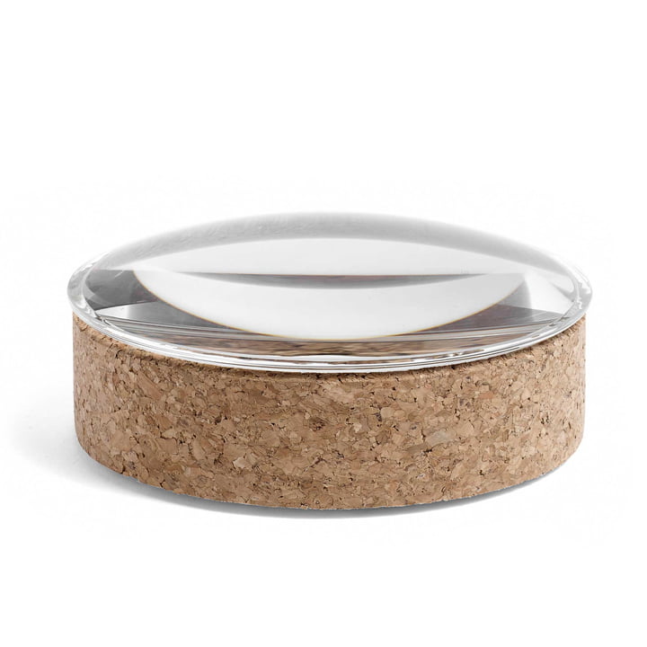 Hay - Lens Box with Lid M, stackable, Ø 14cm, cork with glass lid