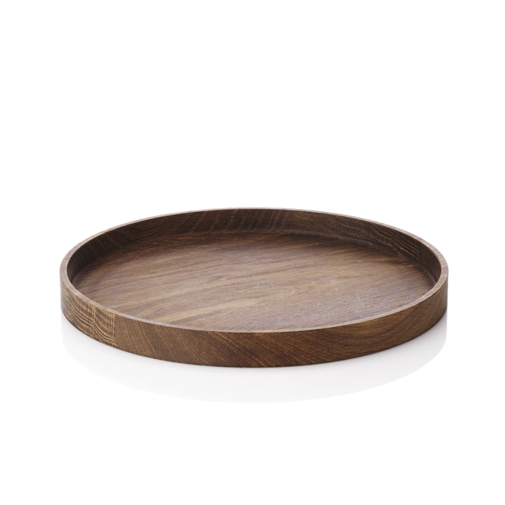 The applicata - Luna Tray Serving Tray, ∅ 28cm in smoked oak wood.