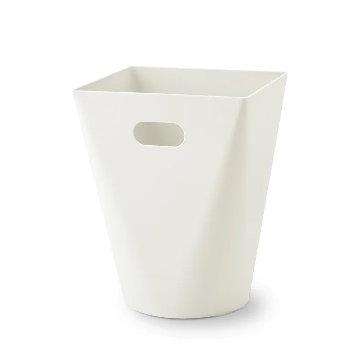Square Midi wastebasket from Authentics in white
