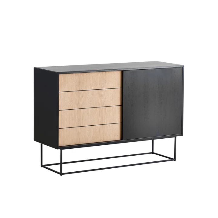 Virka Sideboard High from Woud in oak / black