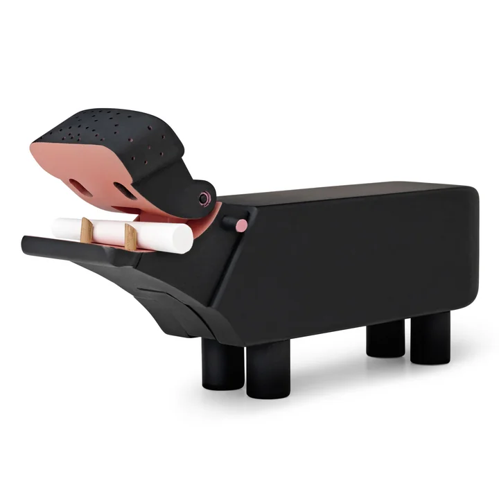 Kay Bojesen Denmark - Wooden hippopotamus, beech, black lacquered
