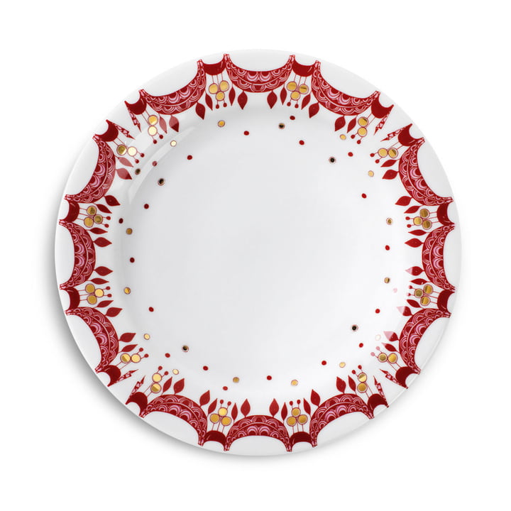 Christmas Plate Ø 20 cm by Bjørn Wiinblad in Red