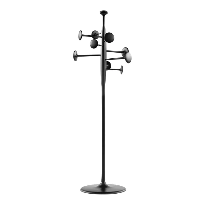 Mater - Trumpet coat stand, black lacquered aluminium