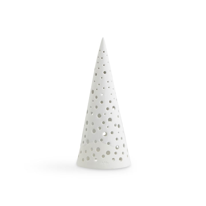 Nobili tea light candle cone 19 cm by Kähler Design in snow white
