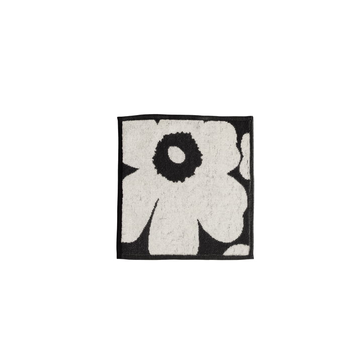 Marimekko - Unikko Mini -towel 25 x 25 cm, black / sand