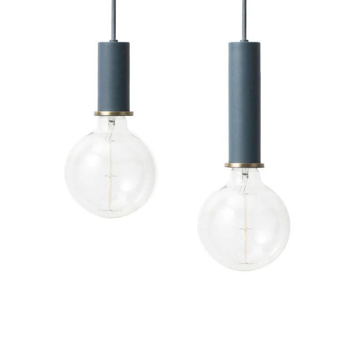 The Ferm Living - Socket pendant low and High in dark blue