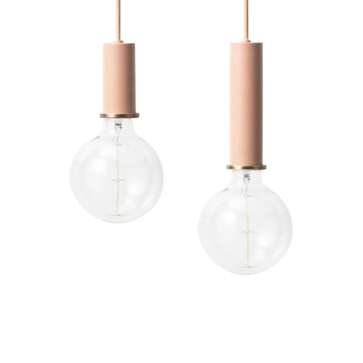 The Ferm Living - Socket pendant luminaire low and high in pink