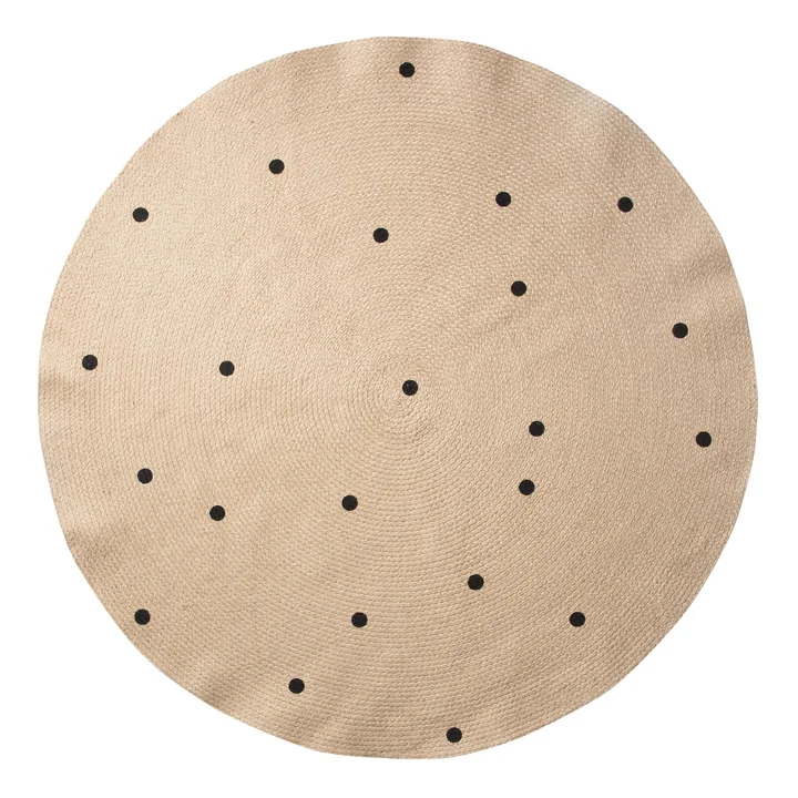 Black Dots Jute Rug Ø 130 cm by Ferm Living