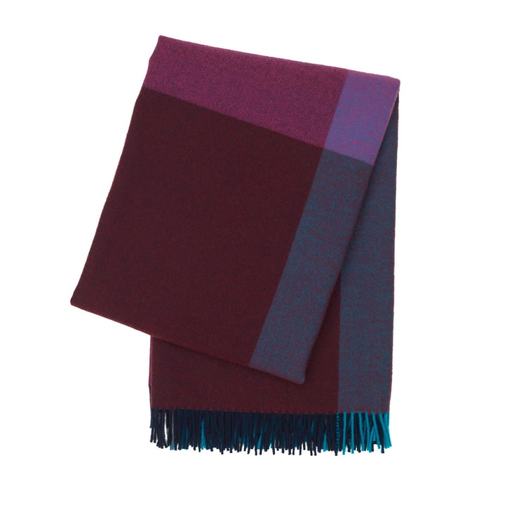 Colour Block Blanket by Vitra in Bordeaux and Blue