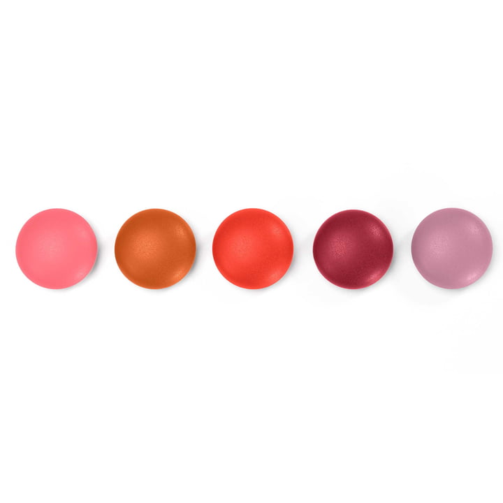 Set of 5 magnetic Dots by Vitra in Red