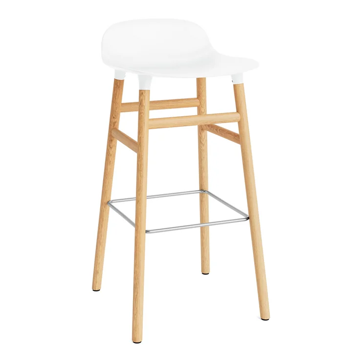 Form Bar Stool 75 cm by Normann Copenhagen made of oak in white