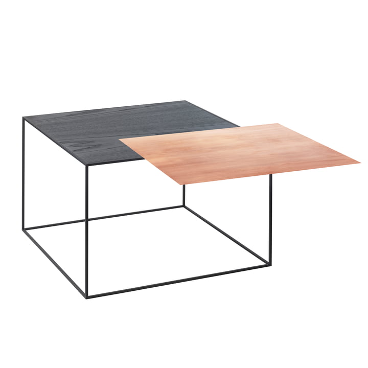 Twin 49 Side table black frame from by Lassen in ash black stained / copper
