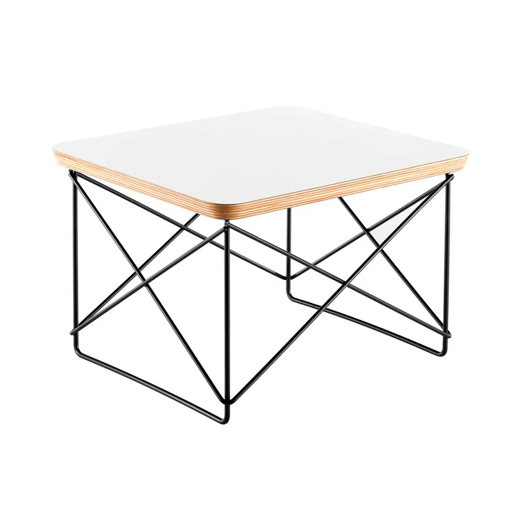 Eames Occasional Table LTR from Vitra in HPL white / basic dark
