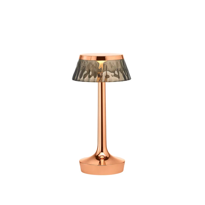 The Flos - Bon jour Unplugged table lamp in copper / crown fumée
