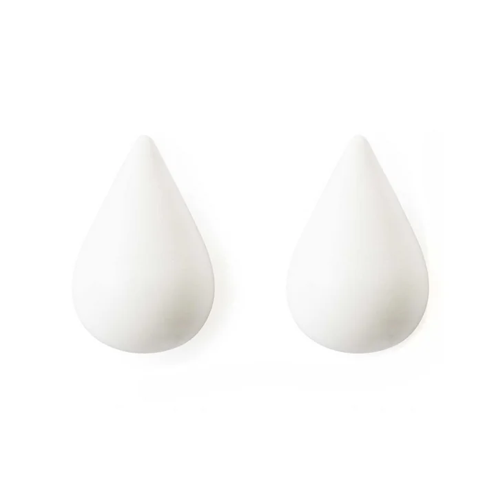 Dropit Wall hook set of 2 in small by Normann Copenhagen in white