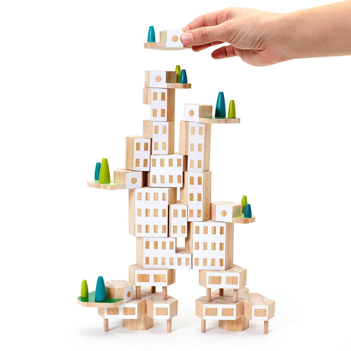 Areaware - Blockitecture, wooden architecture toy, Garden City