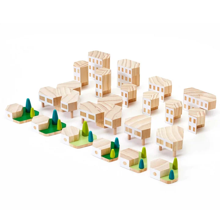 Areaware - Blockitecture, wooden architecture toy, Garden City