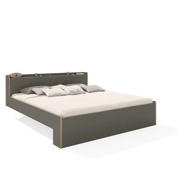 Nook Double bed from Müller Small Living in anthracite