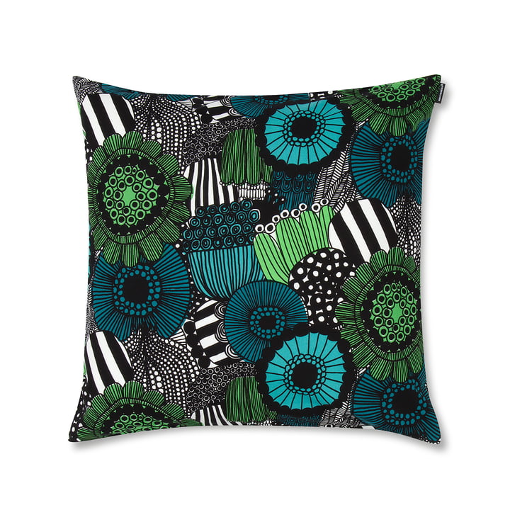 The Marimekko - Pieni Siirtolapuutarha Cushion Cover 50 x 50 cm, green / blue / black