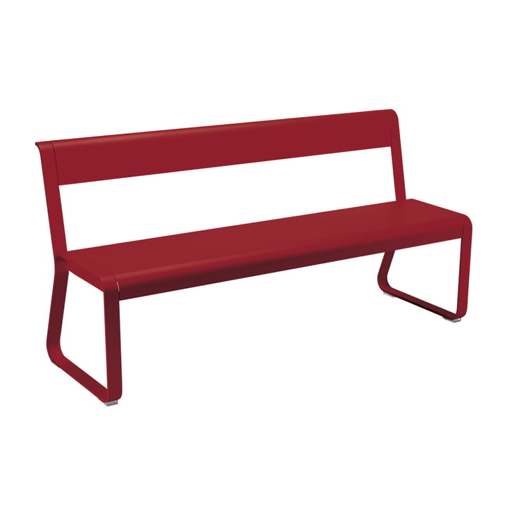 Bellevie Bench with Backrest from Fermob in Chili