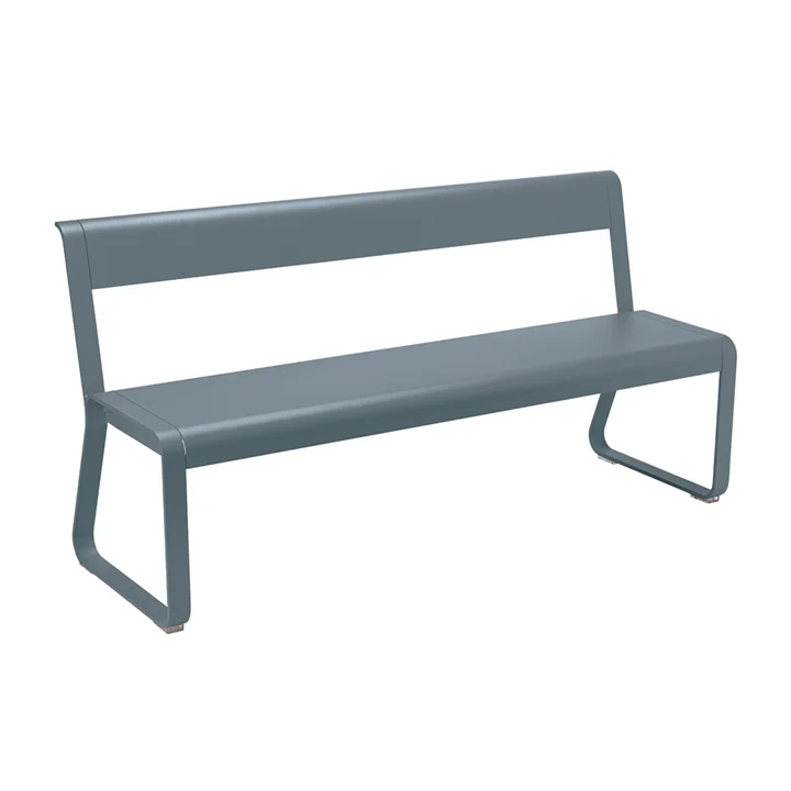 Bellevie Bench with backrest from Fermob in thunder gray