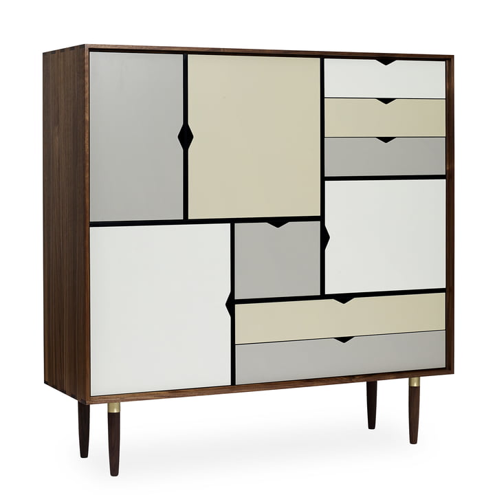 S3 Sideboard by Andersen Furniture in oiled walnut (front panels silver, iron, doeskin)