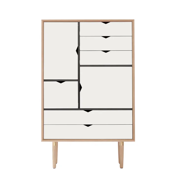 S5 Chest of drawers from Andersen Furniture in soaped oak/ white fronts