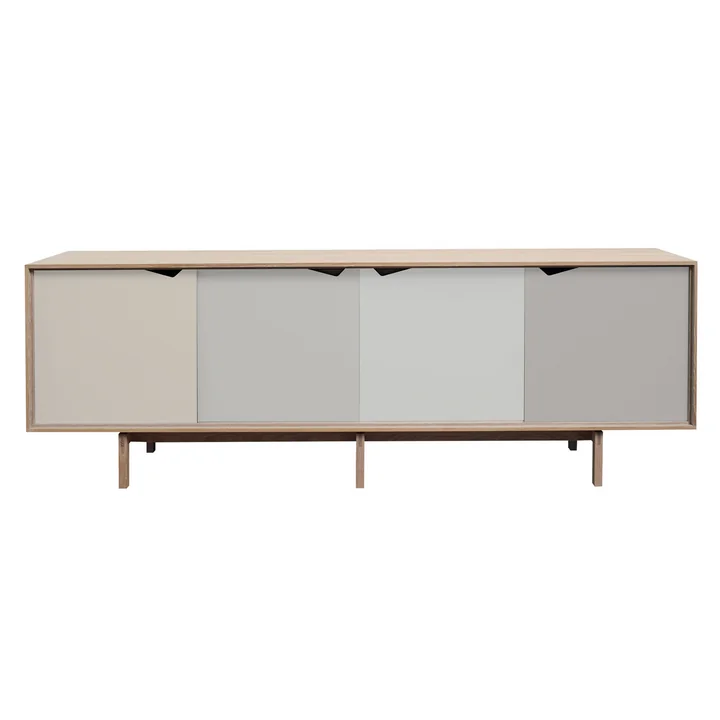 Andersen Furniture - S1 Sideboard, Oak oiled/ Doors Doeskin, Iron, Silver, Iron