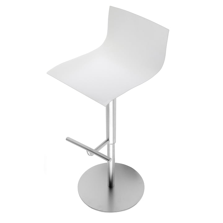 Lapalma - Thin Bar stool 70 - 95 cm total height, white lacquered / frame stainless steel